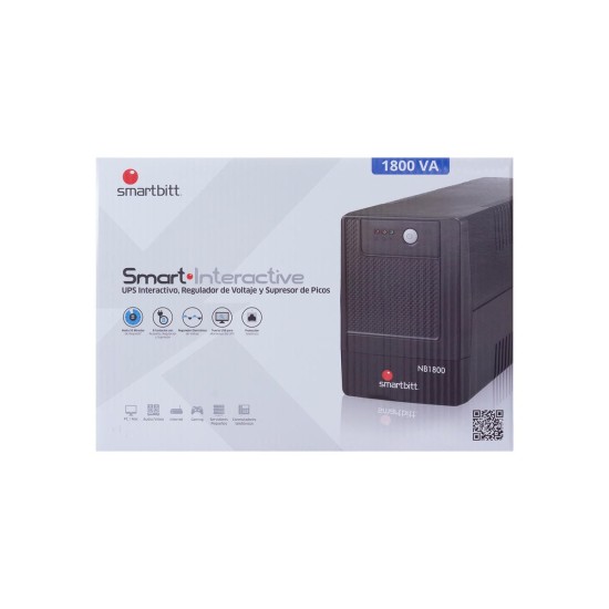 SMARTBITT SBNB1800 NO-BREAK 1800VA/900 WATTS, 8 CONTACTOS, RJ-11