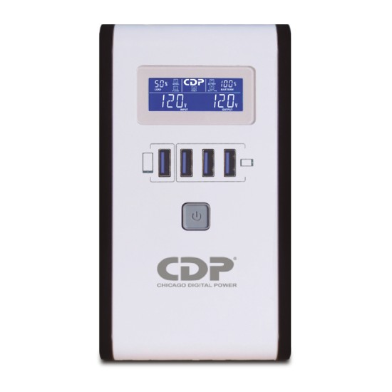 NOBREAK/UPS MARCA CDP MOD RU-SMART751 750VA/375W 10 CONT LCD REG. BAT.