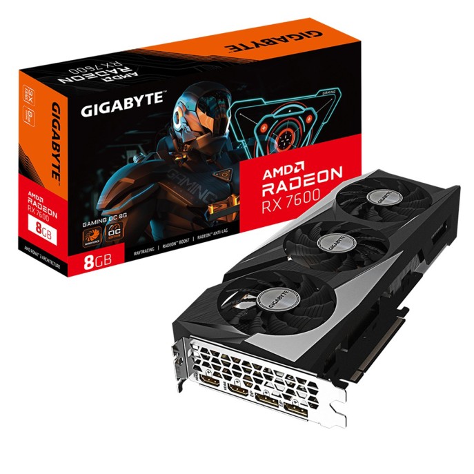 TARJETA DE VIDEO GIGABYTE (GV-R76GAMING OC-8GD) RX 7600,8GB GDDR6,PCIE