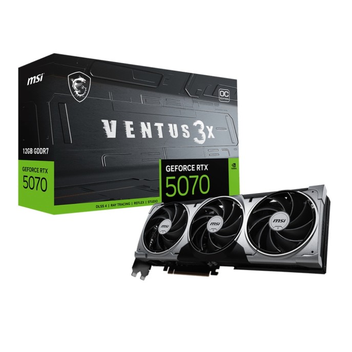 TARJETA DE VIDEO MSI (RTX 5070 12G VENTUS 3X OC) 12GB DDR7, 2557 MHZ,