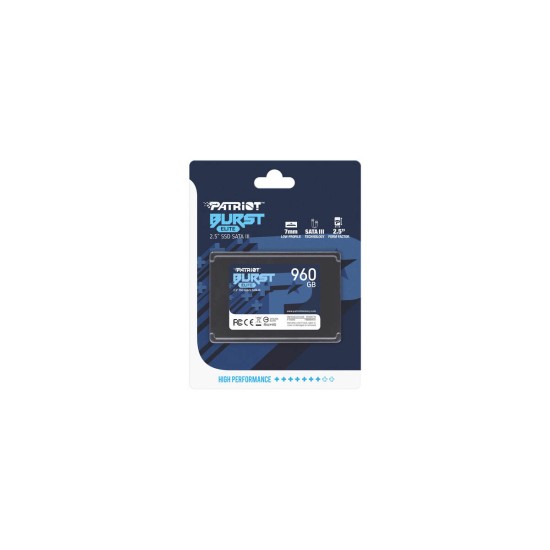 UNIDAD SSD 2.5" PATRIOT 960GB (PBE960GS25SSDR) BURST ELITE, SATA3, 7MM