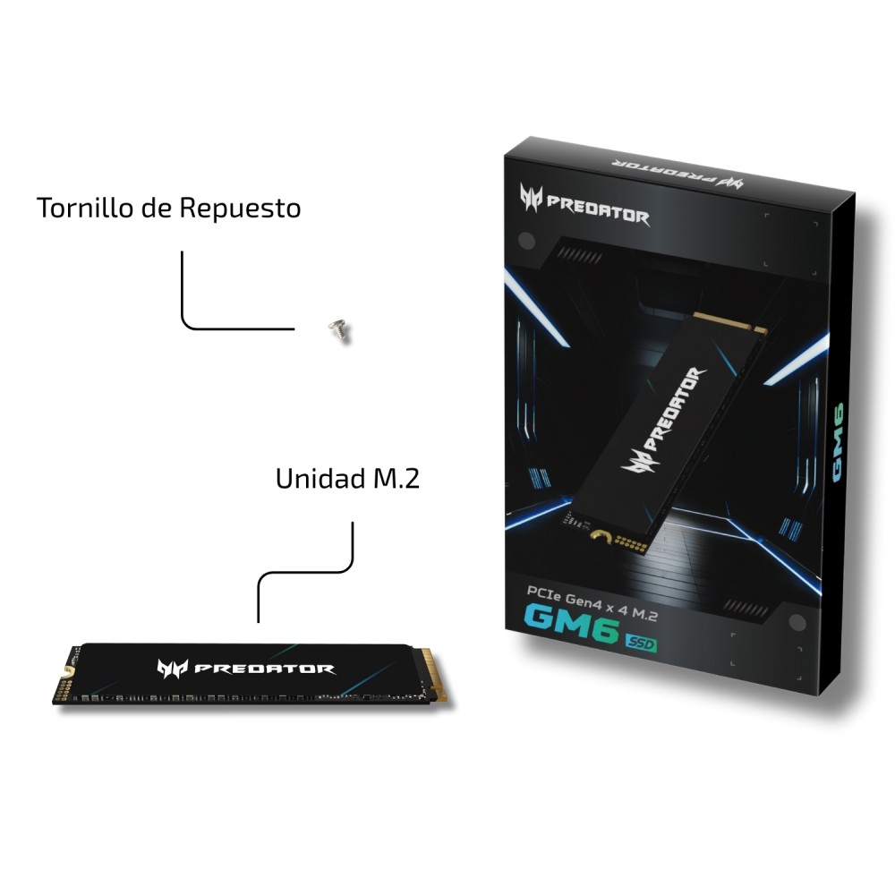 UNIDAD SSD M.2 PREDATOR 2TB (BL.9BWWR.134) GM6, 7200 MB/S