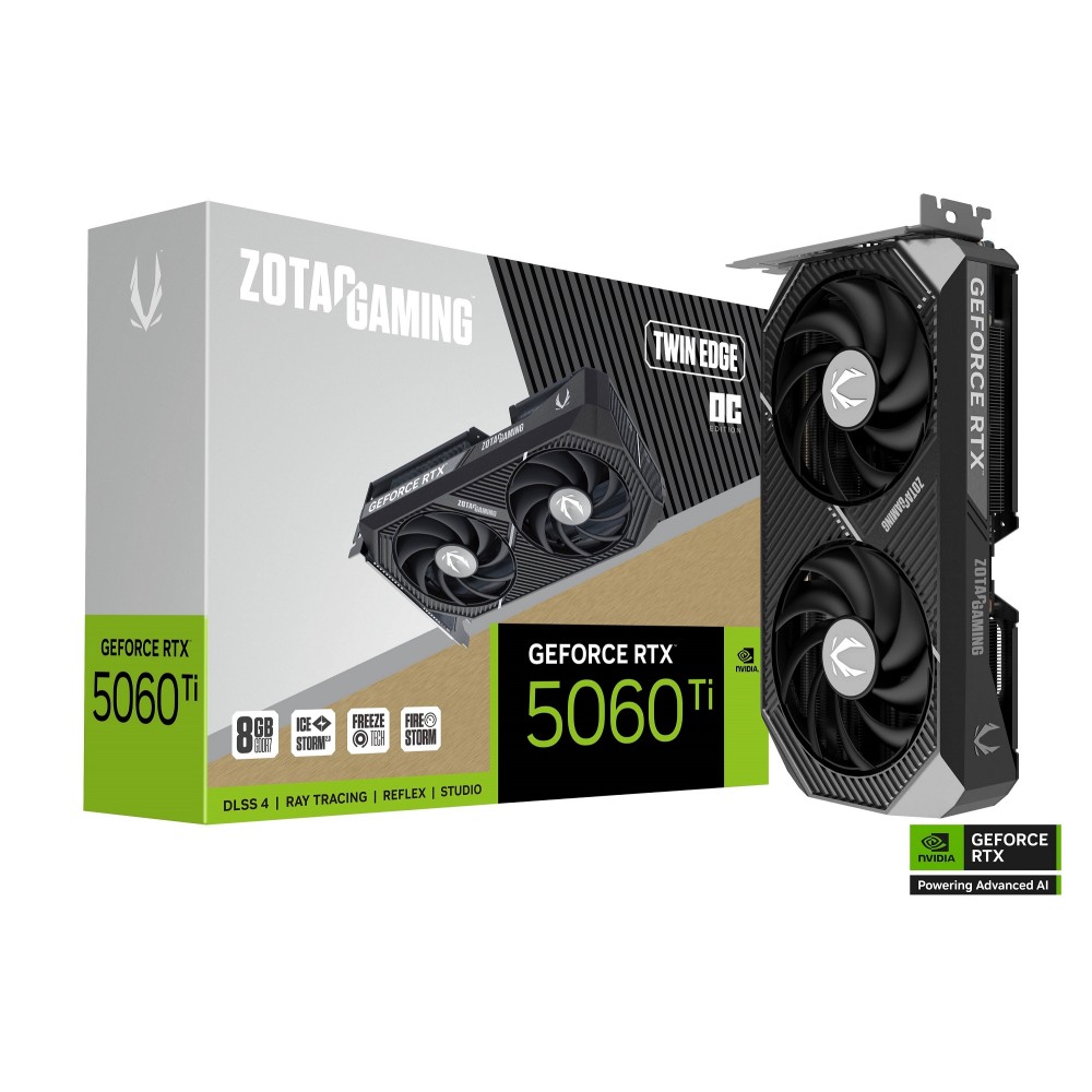 TARJETA DE VIDEO ZOTAC (ZT-B50610H-10A) RTX 5060TI TWIN EDGE OC 8GB GD