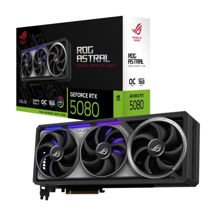 TARJETA DE VIDEO ASUS (ROG-ASTRAL-RTX5080-O16G-GAMING) 16GB GDDR7, 192