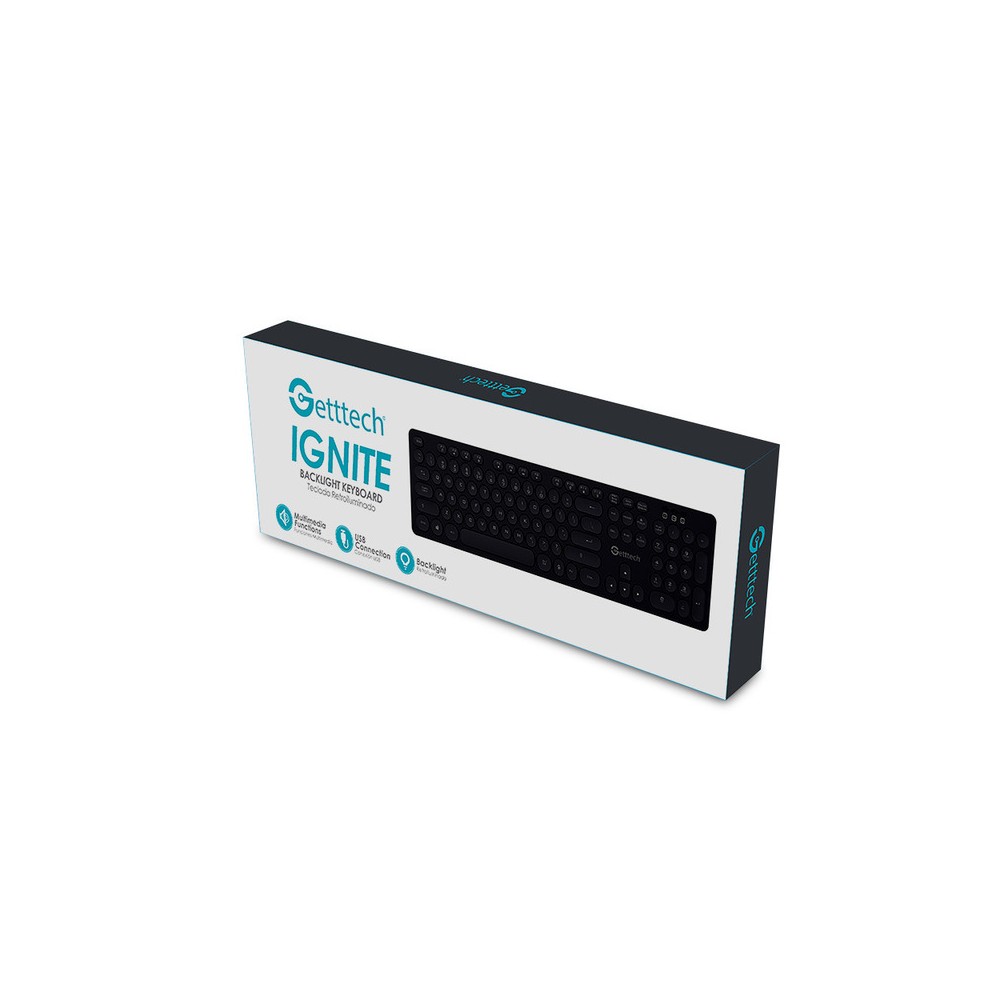 TECLADO GETTTECH GTI-28201G IGNITE BACKLIGHT USB GRIS 105 TECLAS