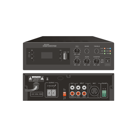 Amplificador Digital Mini MP3 / 240W / Bluetooth y FM / Entrada XLR Ph
