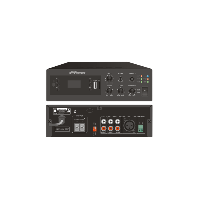 Amplificador Digital Mini MP3 / 240W / Bluetooth y FM / Entrada XLR Ph