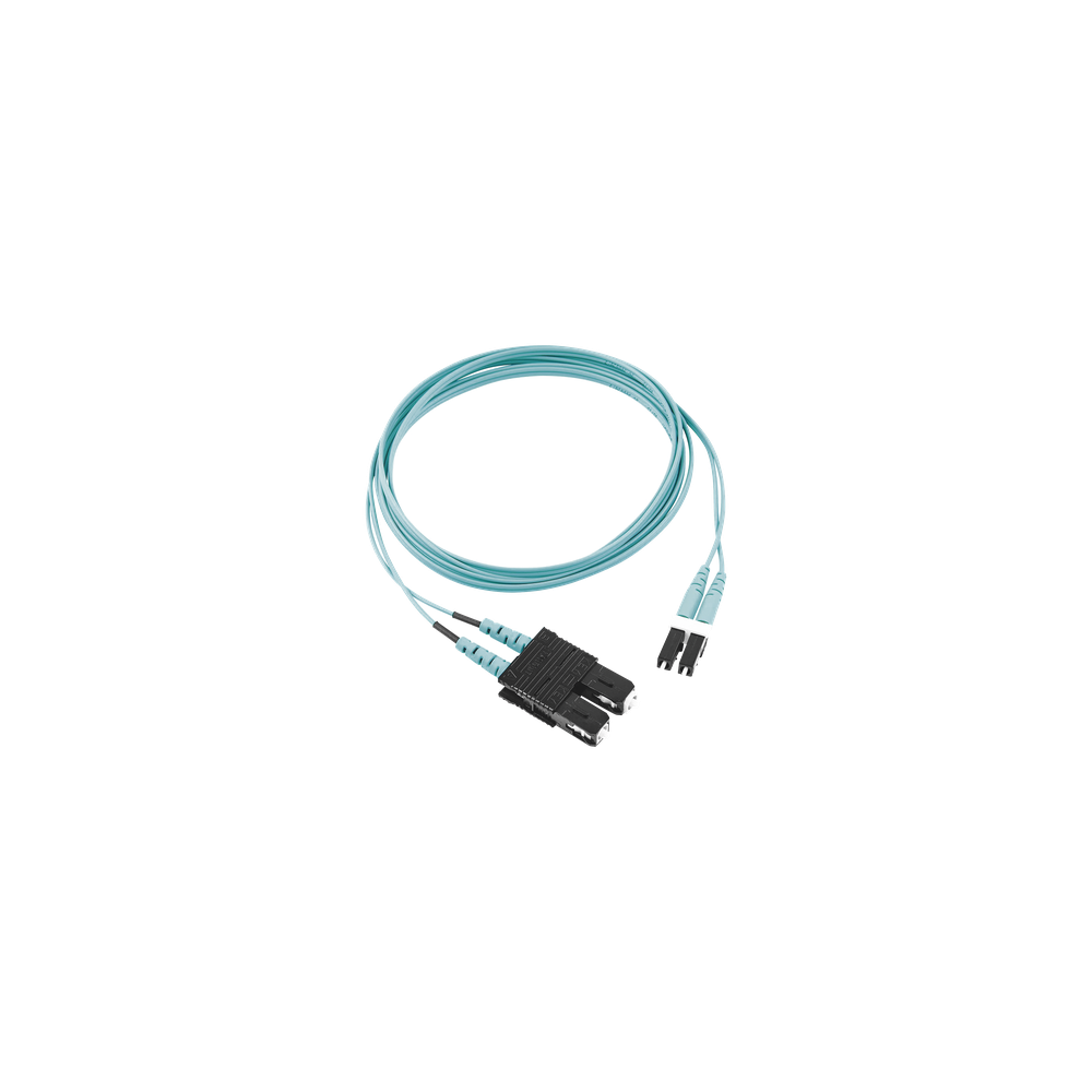 Jumper de Fibra Optica Multimodo 50/125 OM3, LC-SC Duplex, OFNR (Riser