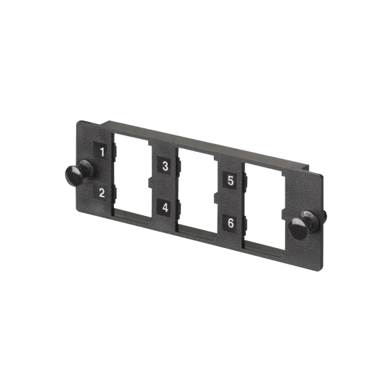 Placa Modular / 6 Puertos Mini-Com / Fibra Óptica, Cobre, Audio y Vide