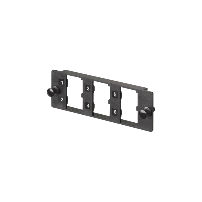 Placa Modular / 6 Puertos Mini-Com / Fibra Óptica, Cobre, Audio y Vide