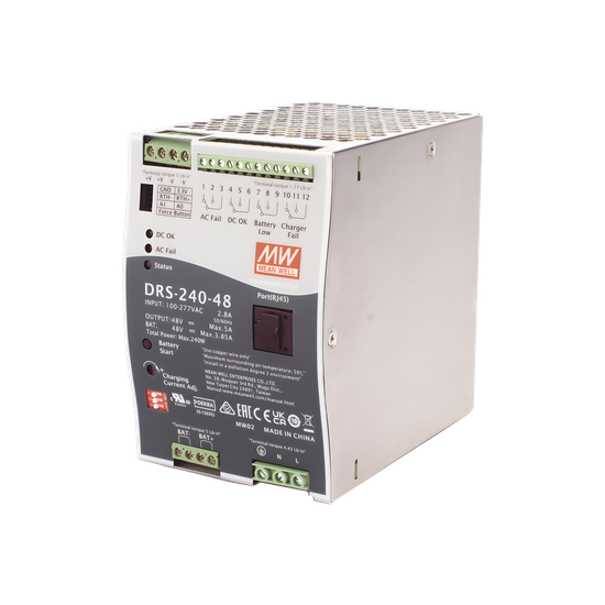 Fuente de Poder Industrial / 240W / Salida 48Vcc / 5A / Cargador de Ba