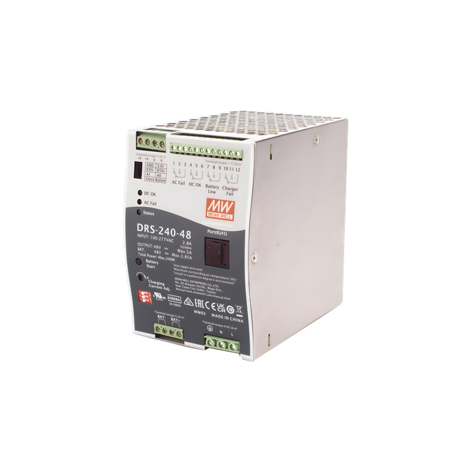 Fuente de Poder Industrial / 240W / Salida 48Vcc / 5A / Cargador de Ba