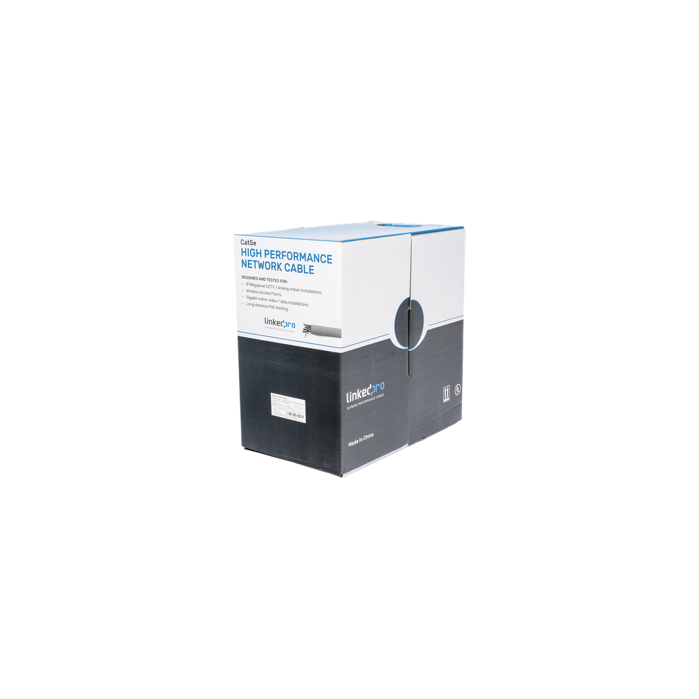 Bobina de Cable Cat5e / 305 m (1000 pies) / 24 AWG UTP / CCA / 100 MHz