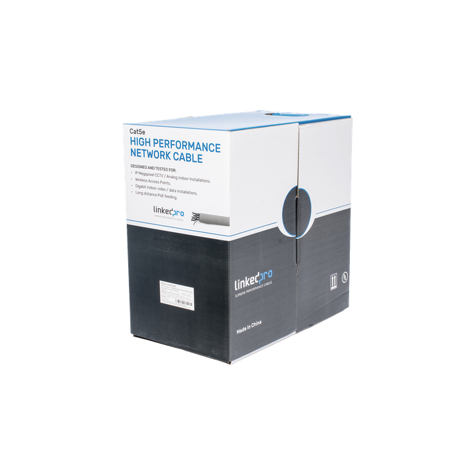 Bobina de Cable Cat5e / 305 m (1000 pies) / 24 AWG UTP / CCA / 100 MHz