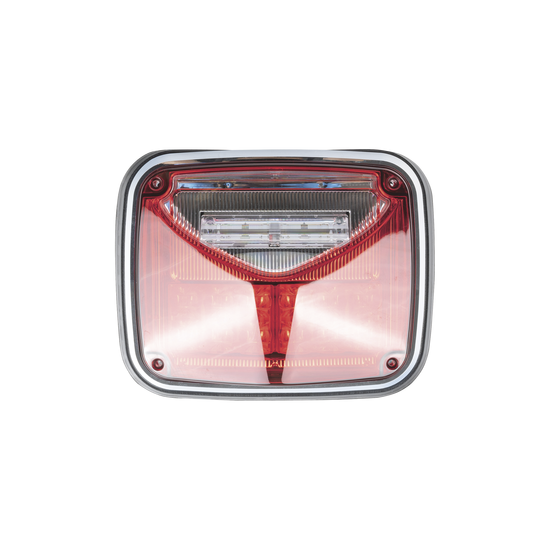 Luz de advertencia de 8 X 6", Color Rojo, Con Luz de Trabajo Clara, Id