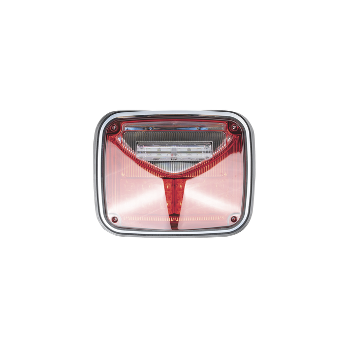Luz de advertencia de 8 X 6", Color Rojo, Con Luz de Trabajo Clara, Id