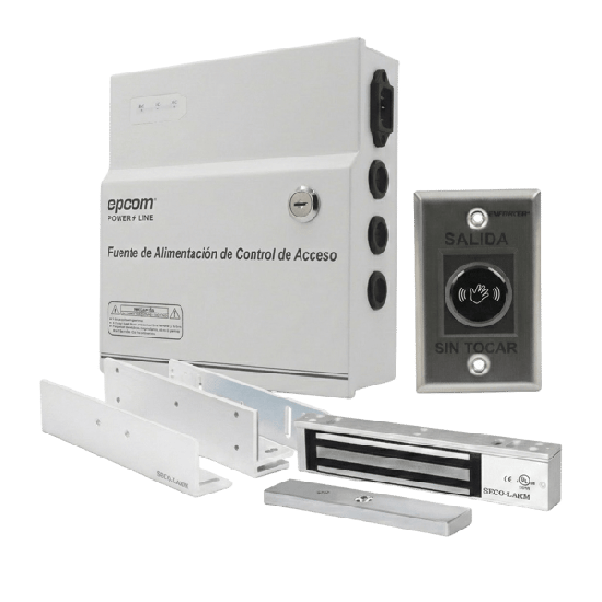 Kit para Control de Acceso Incluye Fuente de 12VCD / Soporta Batería d
