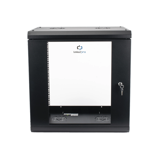 Gabinete de Pared 12U / Profundidad 455 mm (18 in) / Cristal Templado