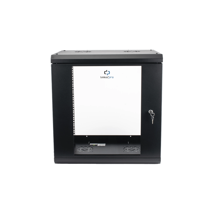 Gabinete de Pared 12U / Profundidad 455 mm (18 in) / Cristal Templado