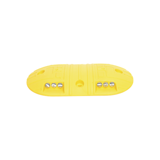 Boya D / Plastico Duradero / Amarilla / 4 Orificios / LEDS REFLEJANTES
