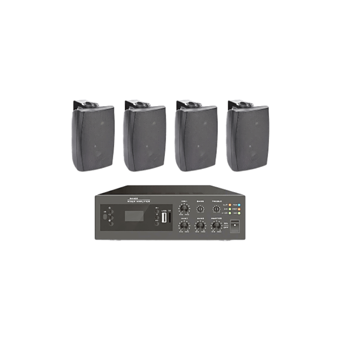 KIT de Amplificador de 240W para Escritorio | 4 Altavoces de Pared col