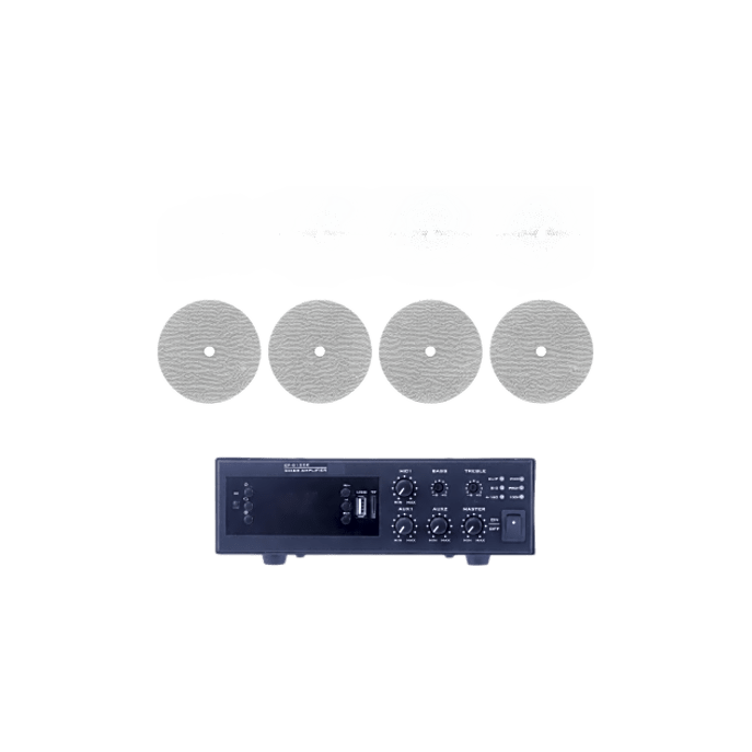 KIT de Amplificador de 120W para Escritorio | 4 Altavoces de Techo de