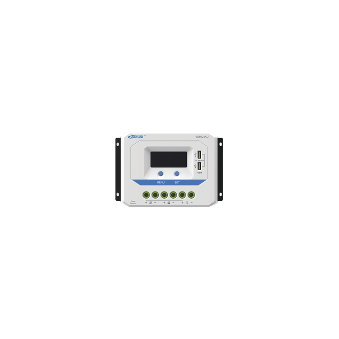 Controlador Solar de Carga PWM 12/24V 60 A, Salida USB, con Display