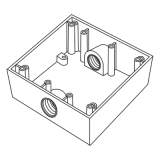 Caja Cuadra de 3/4" a Prueba de Intemperie/ Cuenta con 2 salidas.