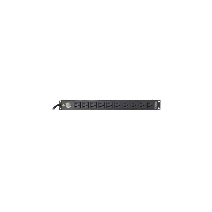 Multicontacto Horizontal (PDU) de 10 Contactos (NEMA 5-15R) Rack 19" 1
