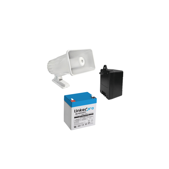 Kit de accesorios con Bateria 5.5 Ah, Transformador 16.5Vca y sirena d