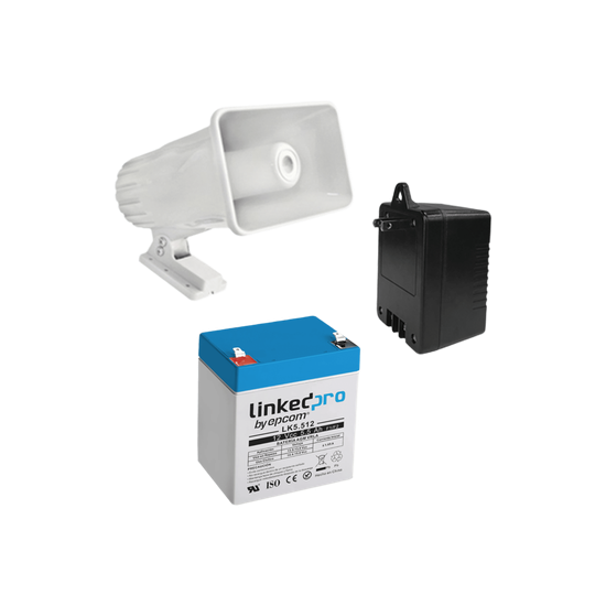 Kit de accesorios con Bateria 5.5 Ah, Transformador 16.5Vca y sirena d