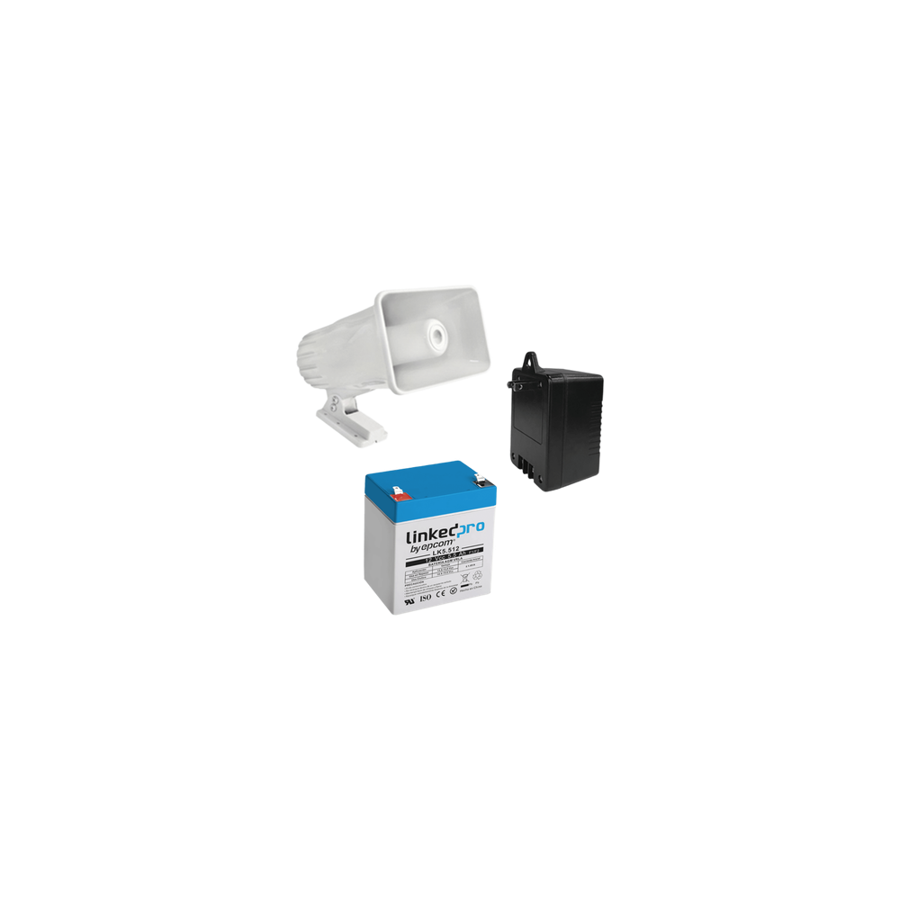 Kit de accesorios con Bateria 5.5 Ah, Transformador 16.5Vca y sirena d
