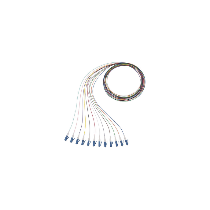 Kit de 12 Pigtails con Conector LC, Monomodo 9/125 OS2, 900um, de 1 Me