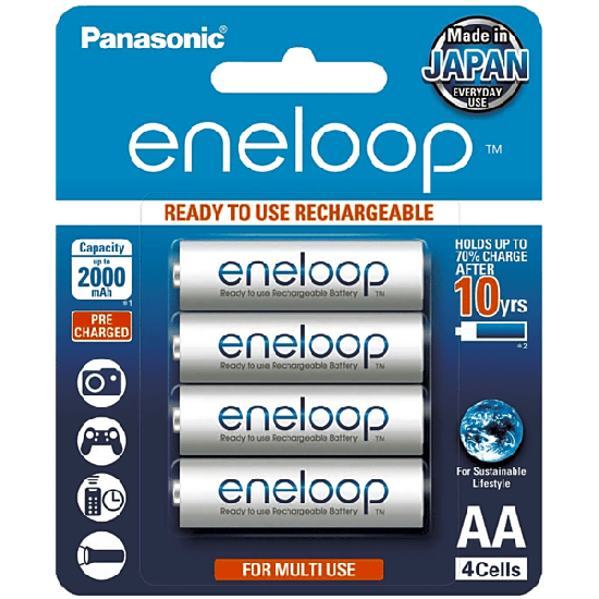 Batería Recargable AA 1.2V ENELOOP / Ni-HM / Paquete de 4 Baterías