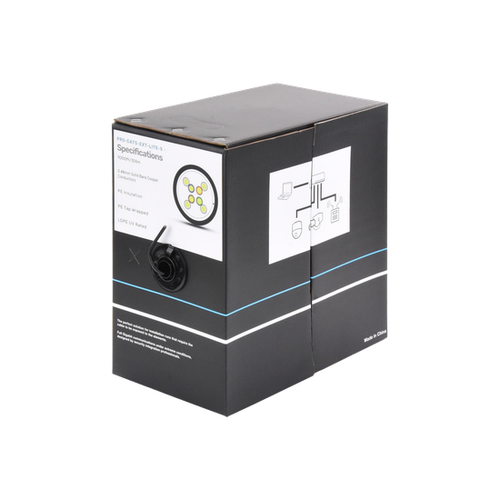 Bobina de Cable de 305 Metros (1000 Pies), Cat5e, Color Negro, Sin Bli
