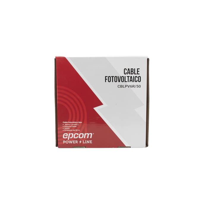 Cable Fotovoltaico Rojo / 16 mm² ( 6 AWG) / Material COBRE / 2000V / R