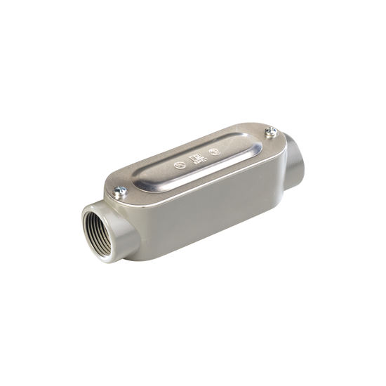 Caja oval roscada tipo C de 1 1/2" (38.1 mm) Incluye tapa y tornillos.
