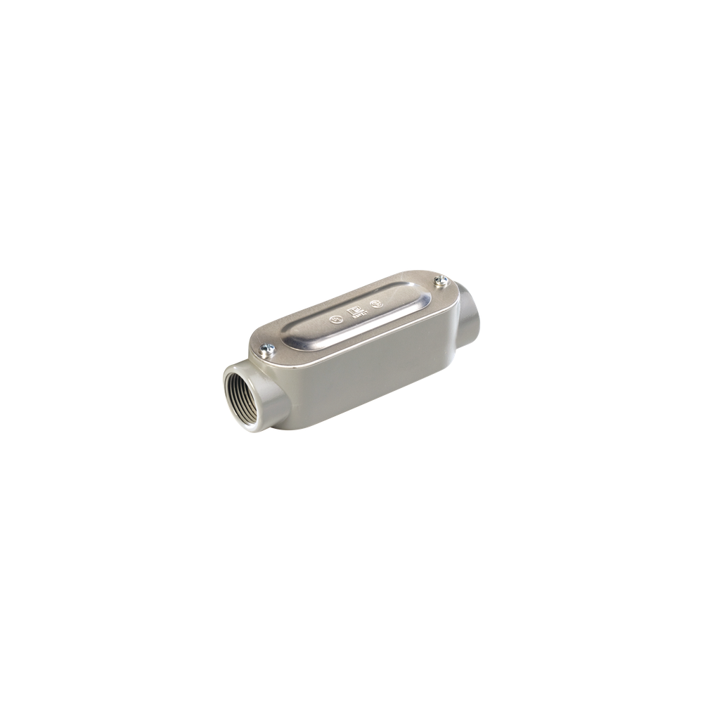 Caja oval roscada tipo C de 1 1/2" (38.1 mm) Incluye tapa y tornillos.