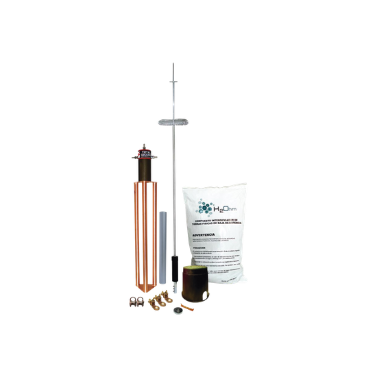 Kit de Pararrayos Dipolo Corona / Ángulo de Protección 72° / Mástil 1.