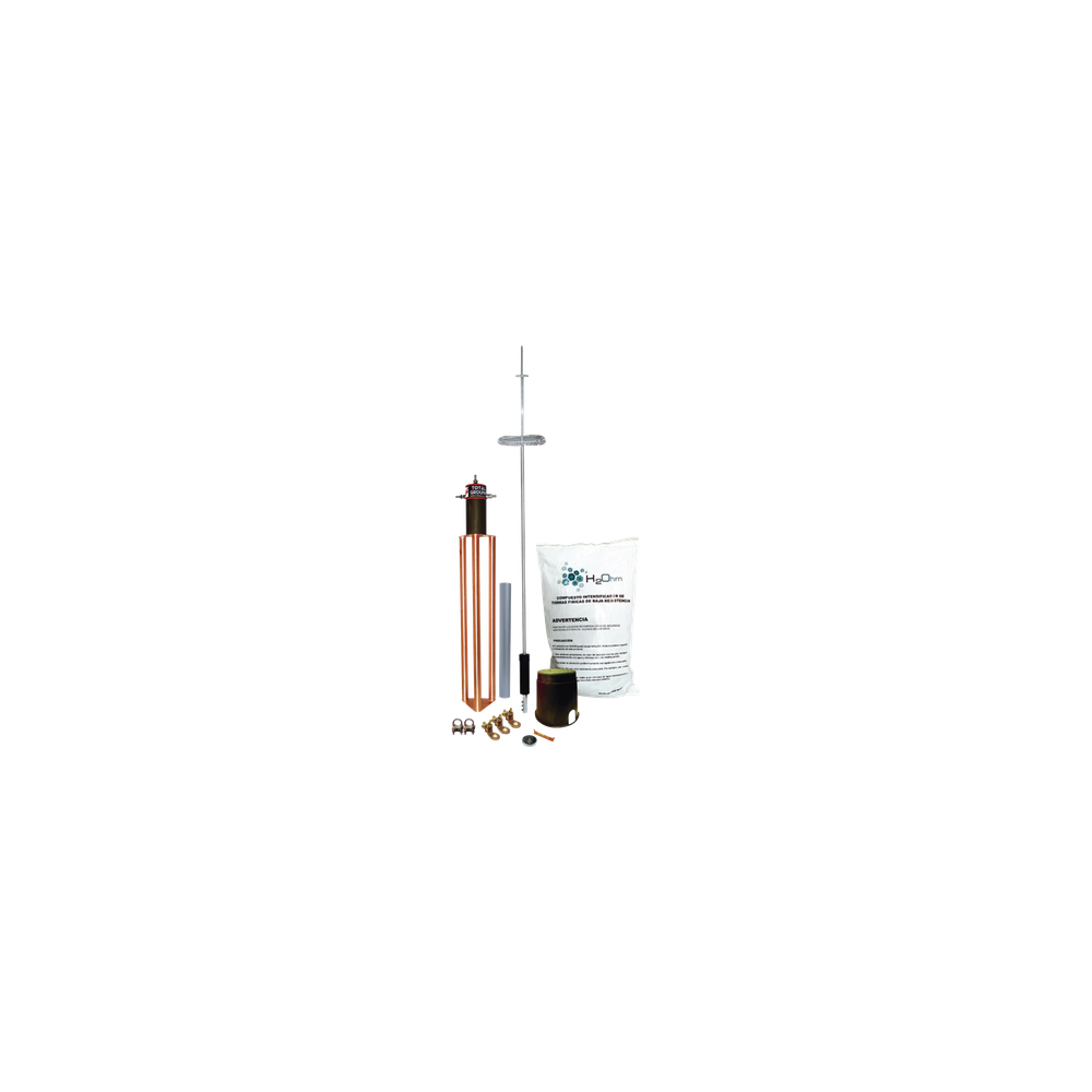Kit de Pararrayos Dipolo Corona / Ángulo de Protección 72° / Mástil 1.