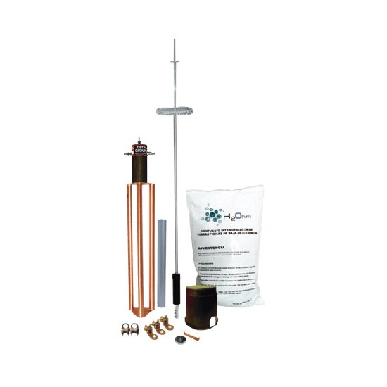 Kit de Pararrayos Dipolo Corona / Ángulo de Protección 72° / Mástil 1.