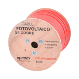 Carrete de 500 Metros / Cable Fotovoltaico Rojo / Material COBRE / 6mm
