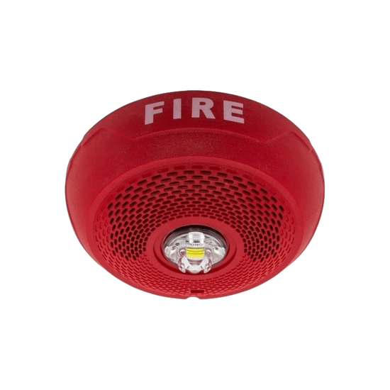 Bocina con Lámpara Estroboscópica LED / Montaje en Techo / Lente Rojo