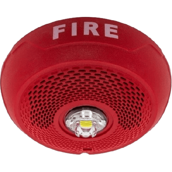 Bocina con Lámpara Estroboscópica LED / Montaje en Techo / Lente Rojo