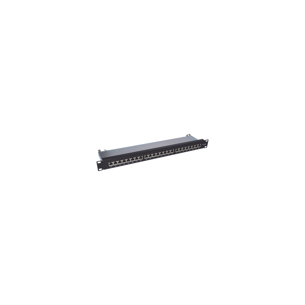 Panel de Parcheo / 24 Puertos / Cat6A Blindado / 1U Rack / T568A/B / 0