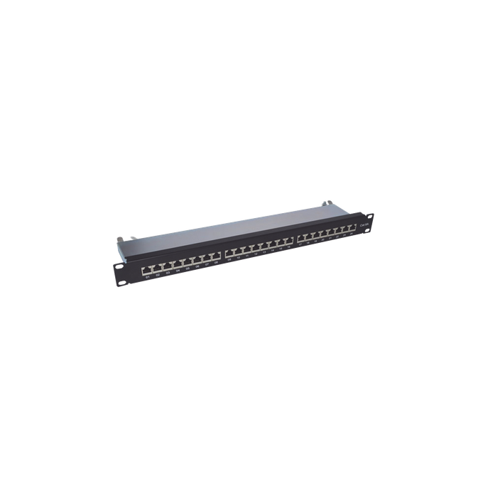 Panel de Parcheo / 24 Puertos / Cat6A Blindado / 1U Rack / T568A/B / 0