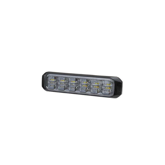 Luz Auxiliar de 18 LED, SAE, Tricolor, Bisel Negro, Rojo/Blanco/Azul,