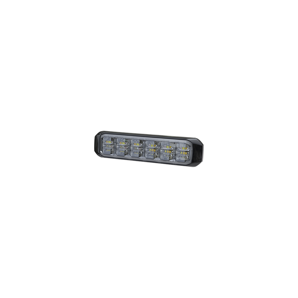 Luz Auxiliar de 18 LED, SAE, Tricolor, Bisel Negro, Rojo/Blanco/Azul,