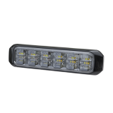 Luz Auxiliar de 18 LED, SAE, Tricolor, Bisel Negro, Rojo/Blanco/Azul,