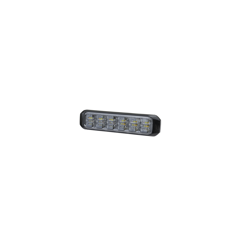 Luz Auxiliar de 18 LED, SAE, Tricolor, Bisel Negro, Rojo/Blanco/Ambar,
